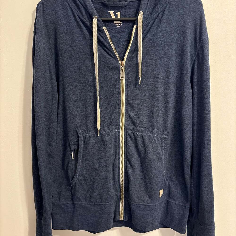 Vuori Navy Blue Zip-Up Hoodie